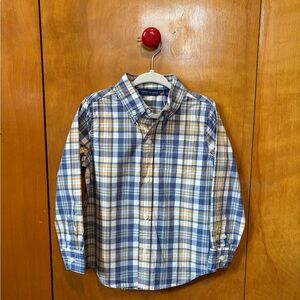 New Size 3 Janie and Jack Blue and Yellow Plaid Button Down Shirt